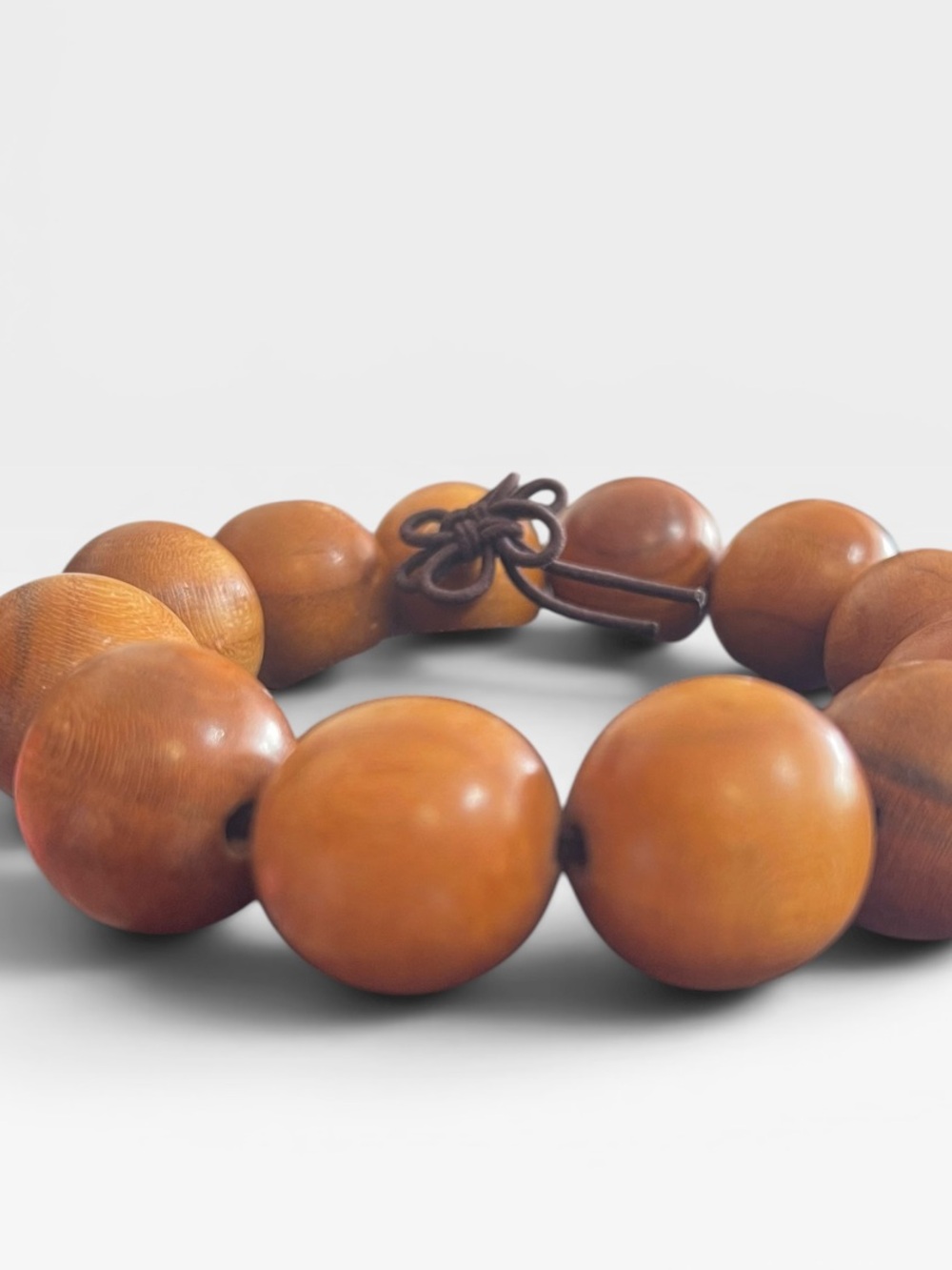Vintage Oversized Wooden Bead Bracelet  Mala Inspired Meditation Bracelet